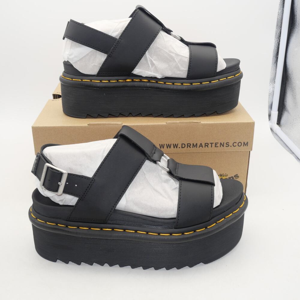 NEW Dr. Martens Women's 8 Platform Sandals Francis Leather Strap Retro - Picture 4 of 14